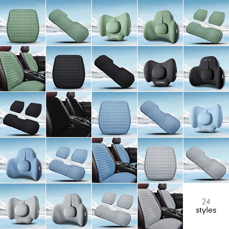 Universal Car Seat Cushion Cover Breathable Cool Bump Gel Fabric Car Seat Covers Massage Headrest Lumbar Pillow Auto Interior