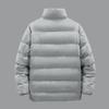 Men's Casual Solid-color Stand-up Collar Cotton-padded Jacket, Men's Thick And Warm Long-sleeved Coat With Added Cotton
