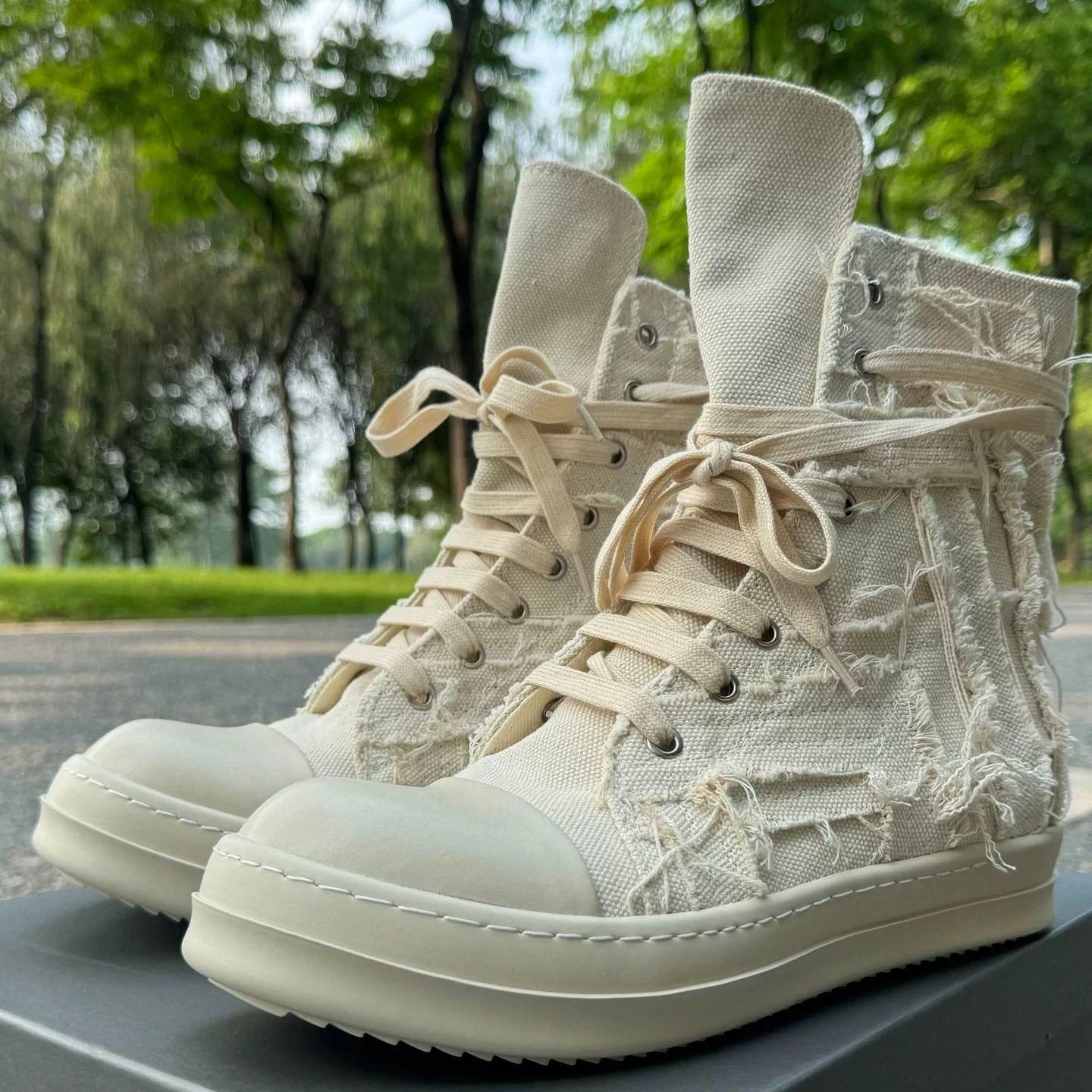 

Handmade High Quality Vantage Beggar Style Retro White Canvas Trainer Sneakers Boots 47