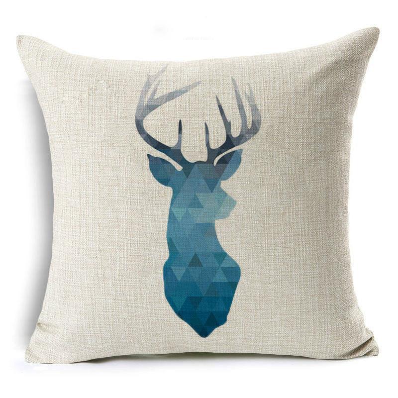 

Новая синяя скандинавская геометрическая льняная наволочка с узором лося и треугольников 45*45cm