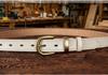 Women's Retro Leather Jeans Belt - Top Layer Cowhide, Pin Buckle, Vegetable Tanned, Casual Hong Kong Style