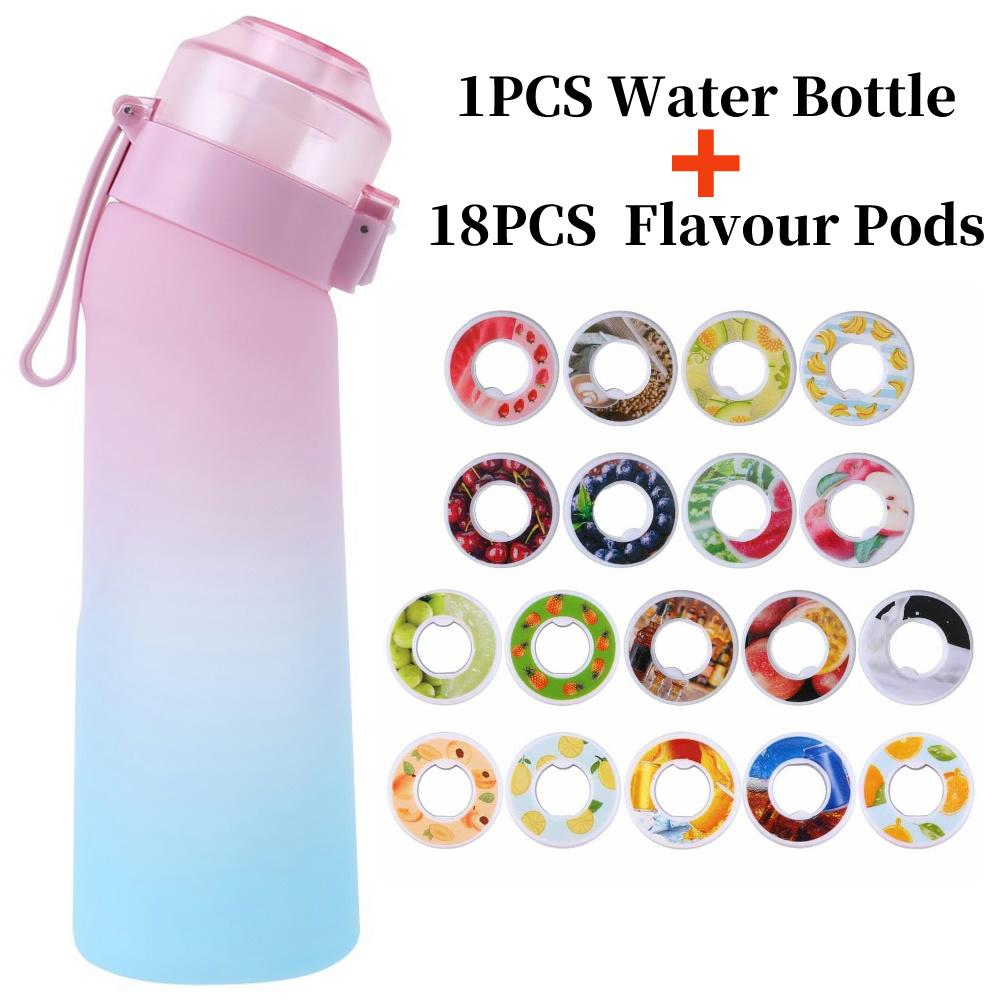 650ml Flavored Water Bottle Sports Alr Up Drinking Bottle 7/18 Fruit Fragrance Pods Water Cup Outdoor Sports Drink Water Bottle