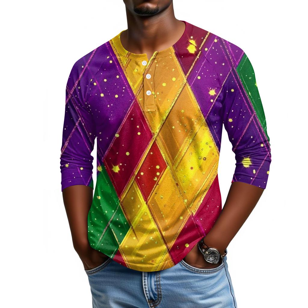 Men's Raglan Sleeve Three-quarter Sleeve Top