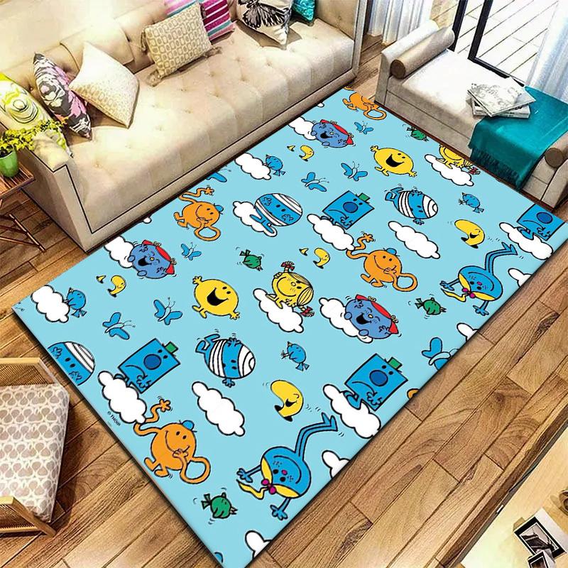 Sig. Tappeto Little Miss da Uomo per Soggiorno Camera da Letto Casa Decorazione Divano, Tappetino Antiscivolo per Giochi Bambini