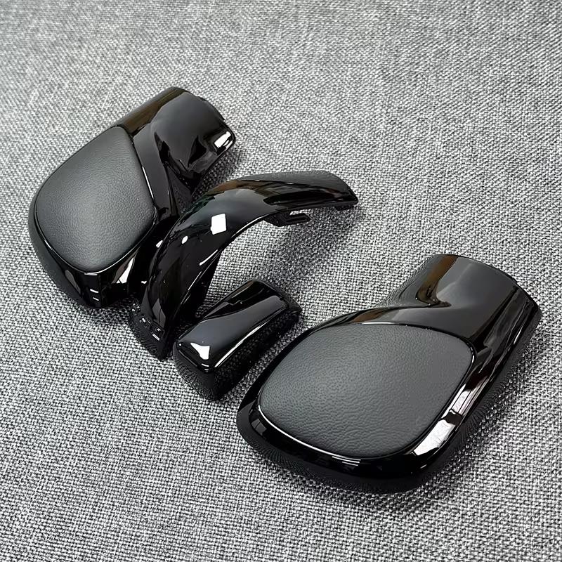 4PCS Chrome Matt With Leather Shift Knob Gear Side Cover DSG Emblem For VW Golf 6 7 R GTI Passat B7 B8 CC R20 Jetta MK6 GLI