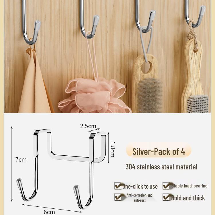 304 Stainless Steel S-Hook for Kitchen, Wardrobe, or Shoe Cabinet
