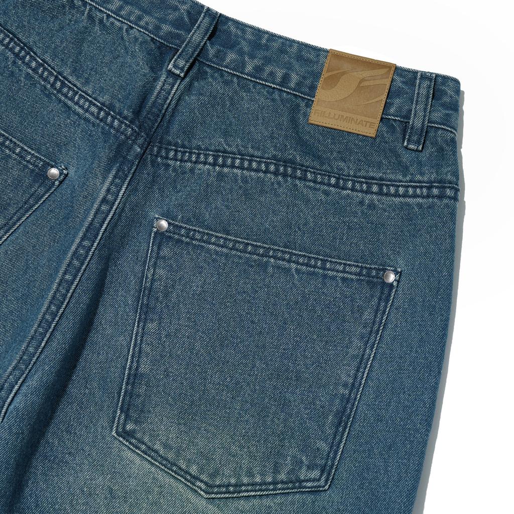 FILLUMINATE Washed Denim Cargo Pants - Indigo