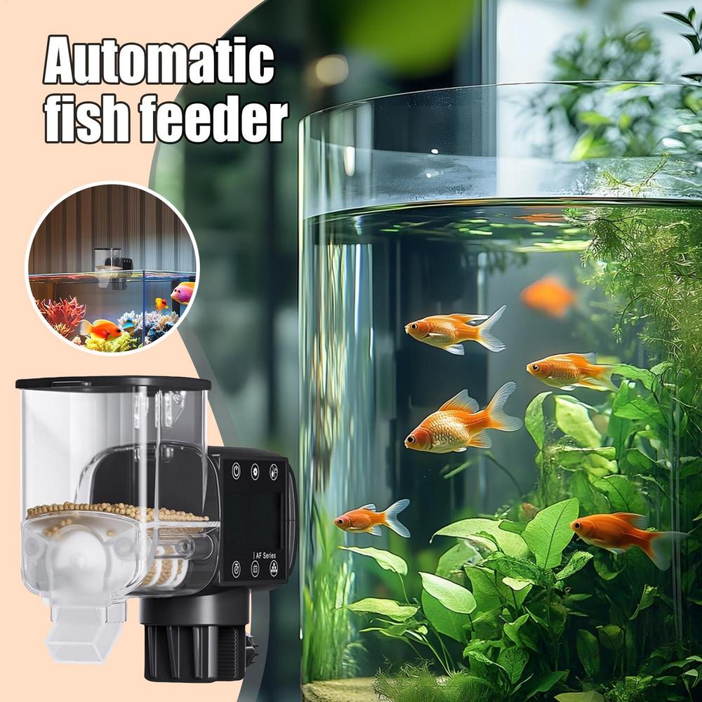 Fish Automatic Feeder Battery Powered Smart Fish Feeder With Timer Programmable Feeding Machine With Digital Display Smart Food