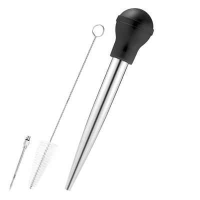 Tête d'outil de barbecue à assaisonnement en silicone en acier inoxydable Avec brosse de nettoyage