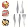 5-Piece Set Stainless Steel Cream Horn Molds - Cone Shaped Danish Pastry Roll Horns