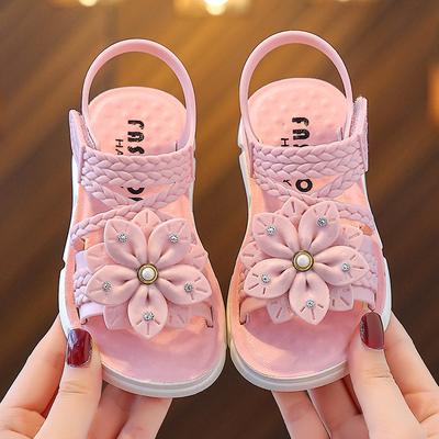 Girls' Sandals, Princess, Net Celebrity, Fairy, Western Style, Summer Non-slip Soft Bottom, Small, Medium and Large Children's Open-toed Sandals