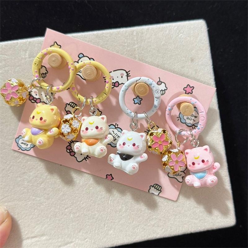 Lovely Cat Keychain Sweet Ins Style Keyring Korean Cute Bag Pendant Backpack Hanging Decoration Bags Key Accessories