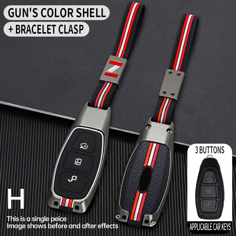 Zinc Alloy Car Key Case For Ford Focus 3 4 St Fiesta Fusion Kuga Ecosport Mondeo Mk3 Mk4 Protect Accessories