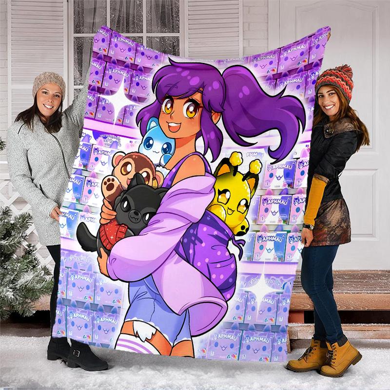 1pc Anime A-AphmauS2 Theme Blanket - Digital Print, Polyester, Cozy for All Seasons, Perfect for Outdoor, and Travel