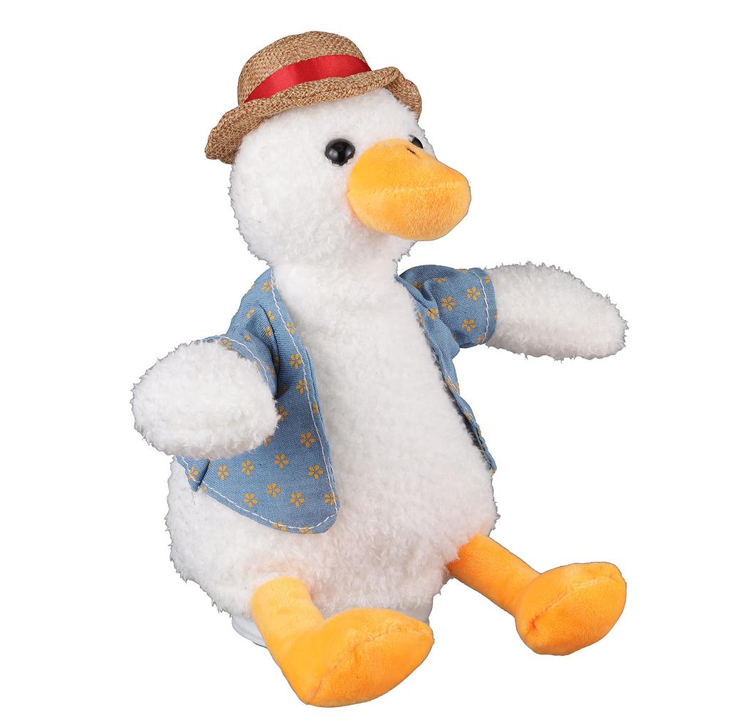 Kiyoraka That Will Repeat What You Cute Stuffed White OK-A01 "Flapping Duck" Say, Parrot-like, Head-shaking, Toy,