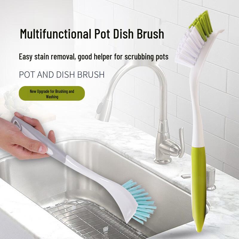 Grey Liquid Dispensing Pot Cleaning Brush