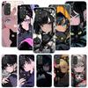 Anime Girls Cute Black Cat Phone Case For Xiaomi Redmi Note 13 14 15 Pro Plus 12S 12 14S 11S 11E 10 10S 11 11T 5G 4G Cover Coque