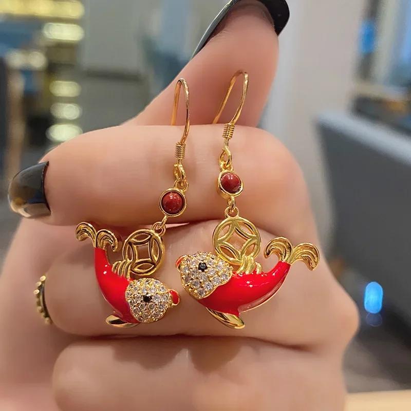 2026 New Colorful Crystal Zircon Bridal Earrings, European and American Personalized Fashion Trend, High End Jewelry