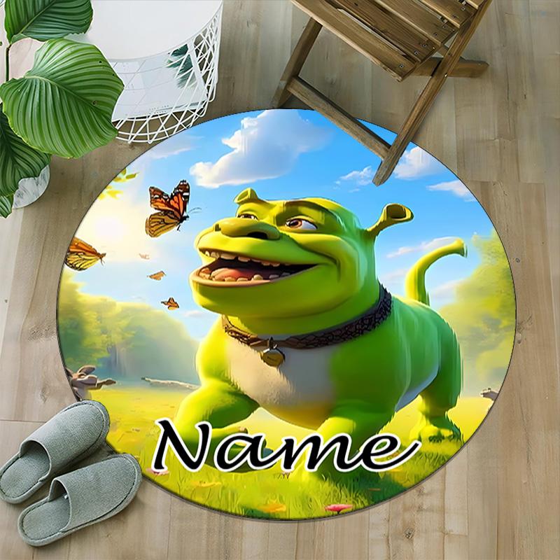 Customizable S-Shrek3 Round Non-Slip Carpet - Ideal for Garden, Picnic, Office, Perfect for Decoration, Suitable For All Seasons