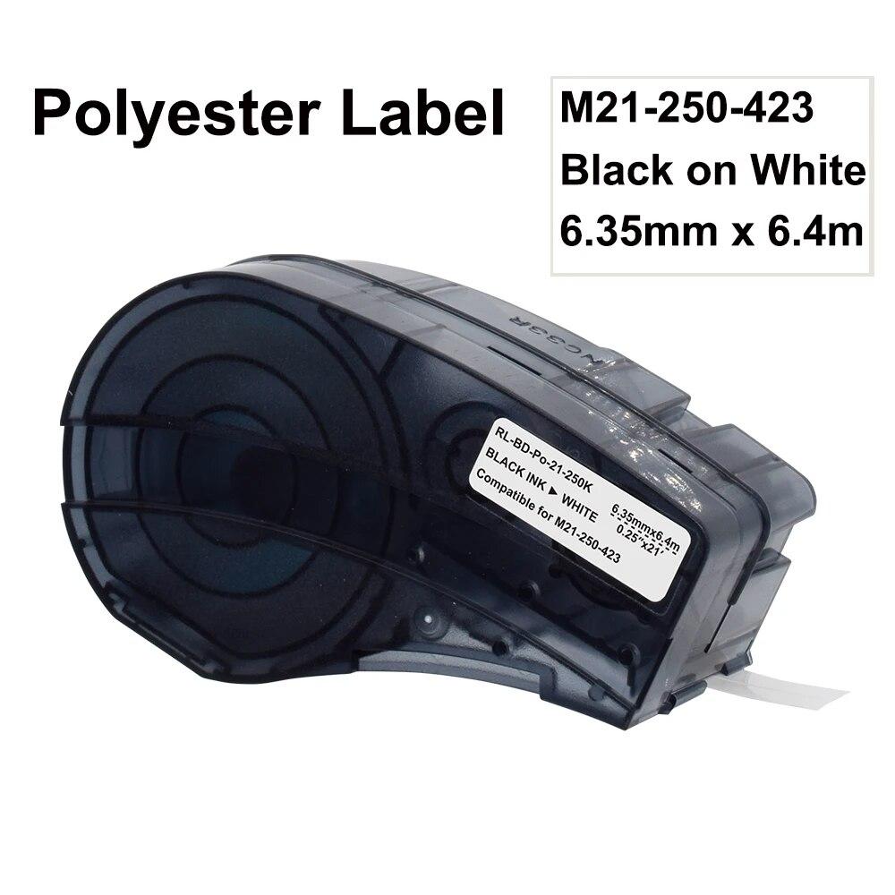 

Совместимая лента M21-750-430 M21-500-430, черная на прозрачном полиэфирном кабеле, для принтера этикеток Brady BMP21 Plus BMP21-LAB