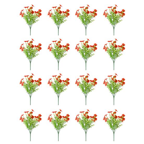 16Pcs Simulated Flowers Realistic Artificial Plants Home Decoration Faux Bouquet Indoor Outdoor Garden Balcony Terrace Decor