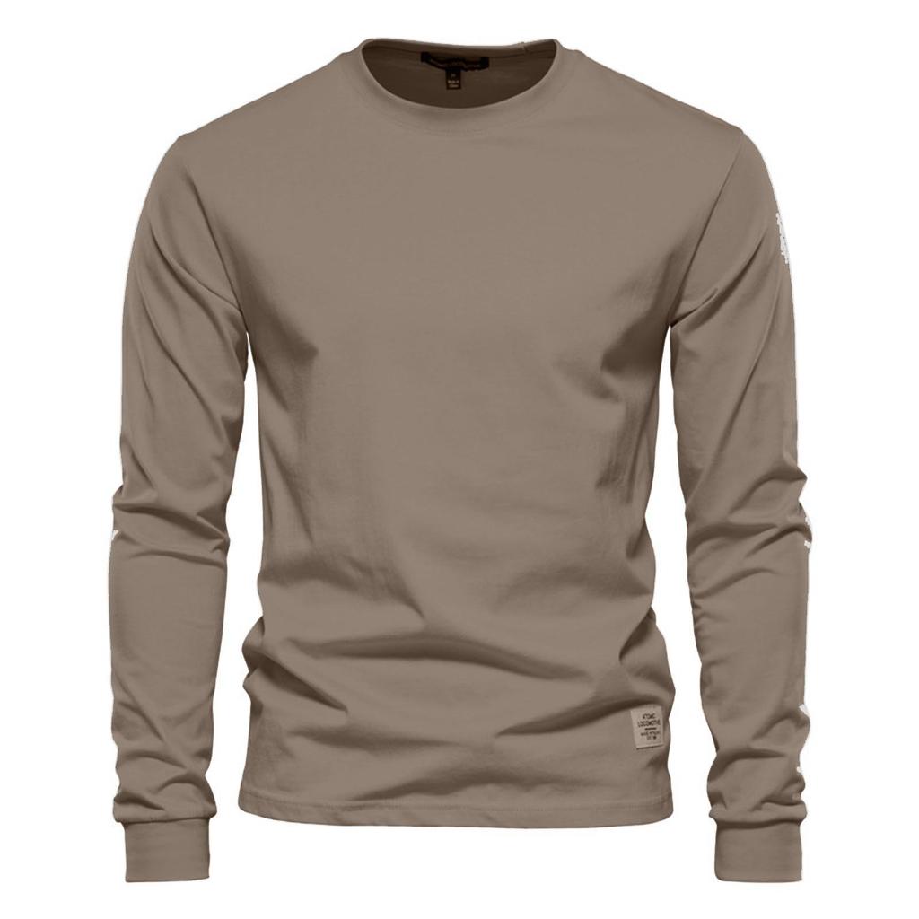 Nuova Camicia a Maniche Lunghe da Uomo a Tinta Unita con T-shirt di Cotone Sotto