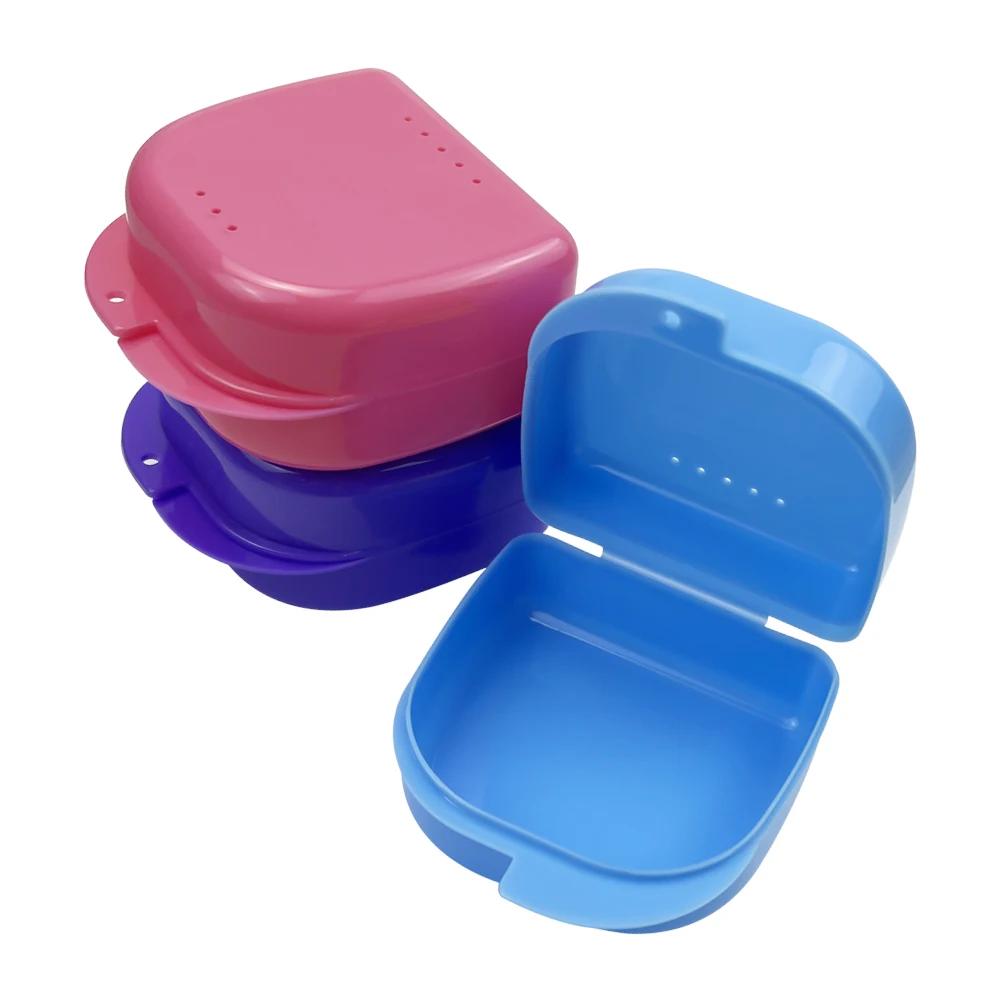 50Pcs Fake Teeth Orthodontic Case Dental Retainer Mouth Guard Denture Storage Plastic Box Oral Hygiene Supplies Organizer
