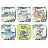 Stitch Cartoon Short PU Zip Wallet for Women Students Coin Purse Card Holder ID Case Blue 6pcs