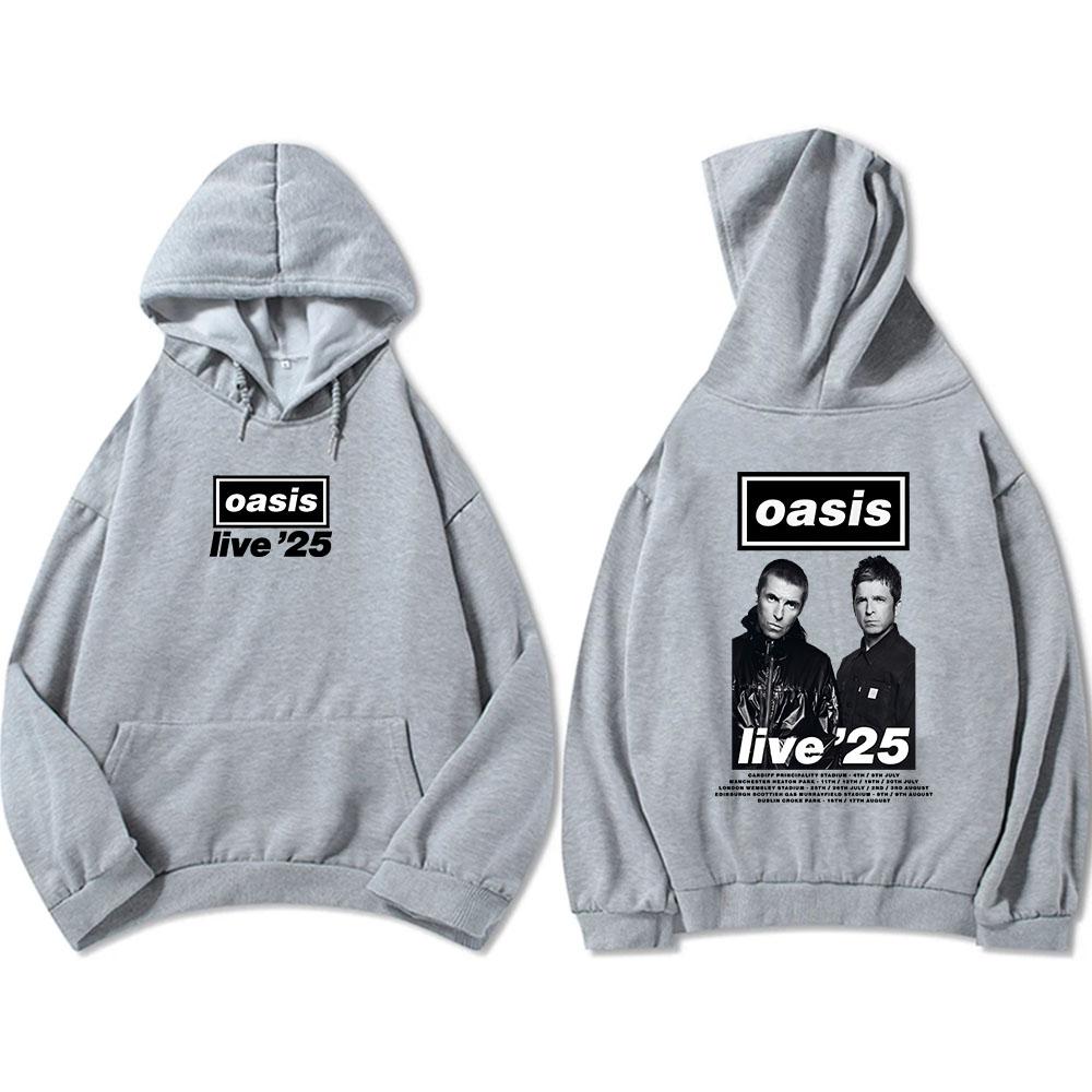 Oasis-s Band Live'25 Hettegensere Langermet Herre/Dame Sweatshirts Grafisk Hip Hop Streetwear Casual Ropa Hombre Sudaderas Unisex