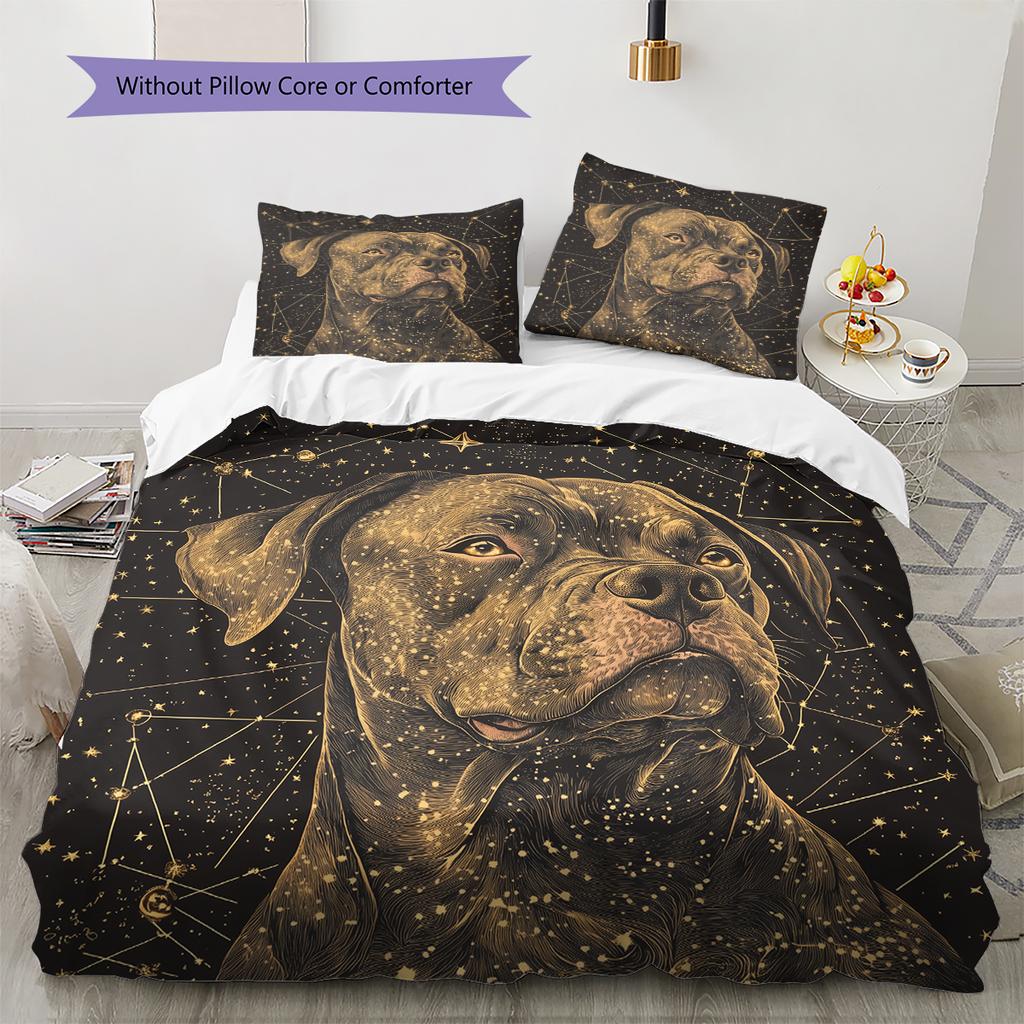 Pitbull Pattern Bedding Home Decoration Birthday Gift (1 * duvet cover + 2 * pillowcase, without core)