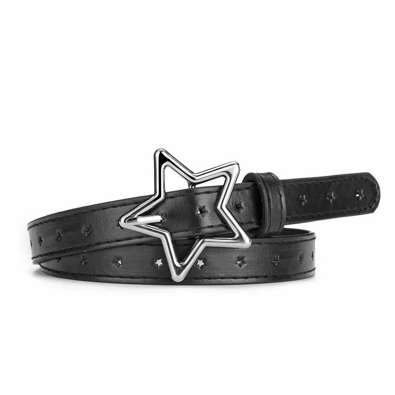 Children's Belts 90cm Colorful Durable PU Five-pointed Star Metal Buckle Student Versatile Belts