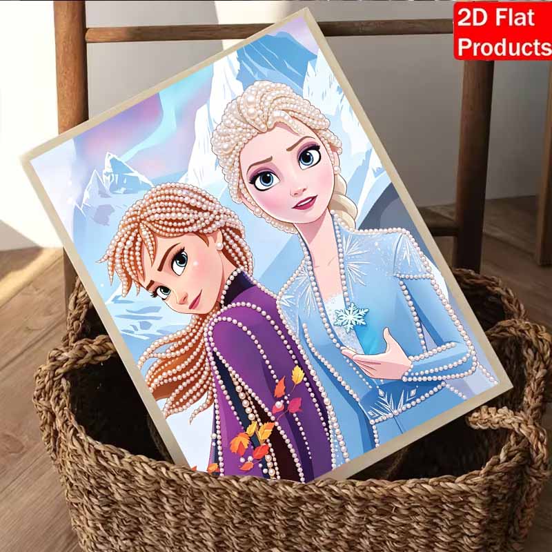 Disney Pearl Painting Frozen Princess Handmade DIY Pearl Gem Painting Pictures Crafts Special Shape Home Wall Decoration