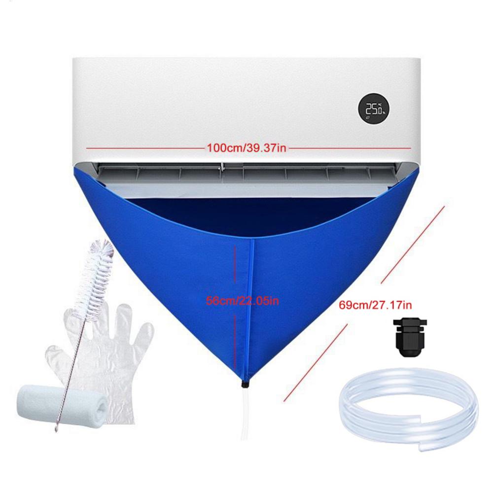Air Conditioning Cover Split Washing Cover Wall Mounted Air Conditioning Protector Household with 78.7 Inches Water Hose