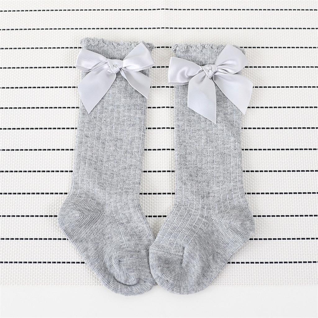 Neue Kinder Kleinkinder Mädchen Große Schleife Kniehohe Lange Weiche Baumwolle Spitze Baby Socken Kinder