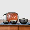 Japanese-style Handmade Ceramics, One Pot and Two Cups of Travel Tea Set, Outdoor Portable Express Cup Storage Design, Simple Tea Brewer