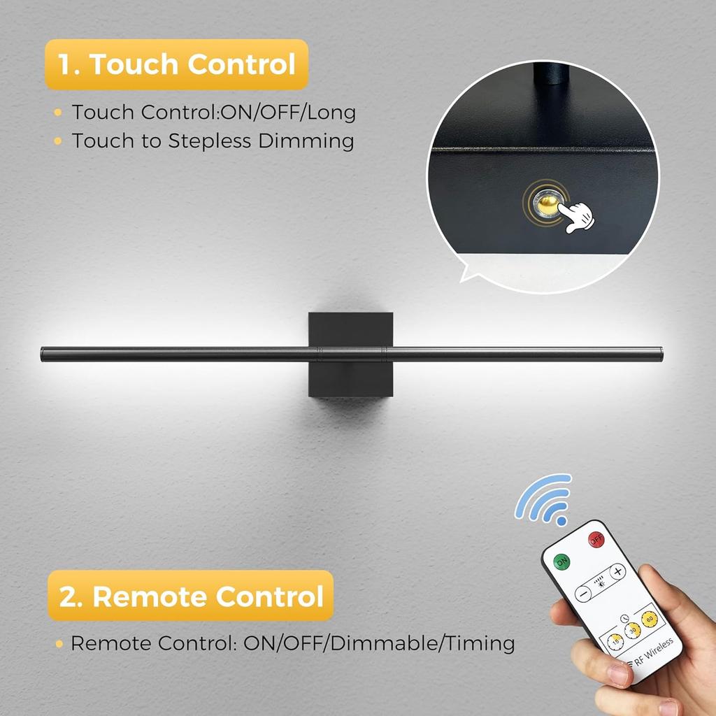 Rechargeable LED Wall Lamp Rotatable Segmented Warm Light For Living Room Bedroom Hallway Study Room Restroom Indoor Lighting