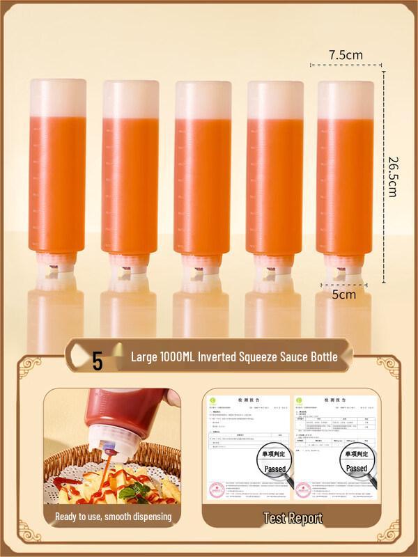 ZISIZ Upside-Down Silicone Squeeze Sauce Bottle