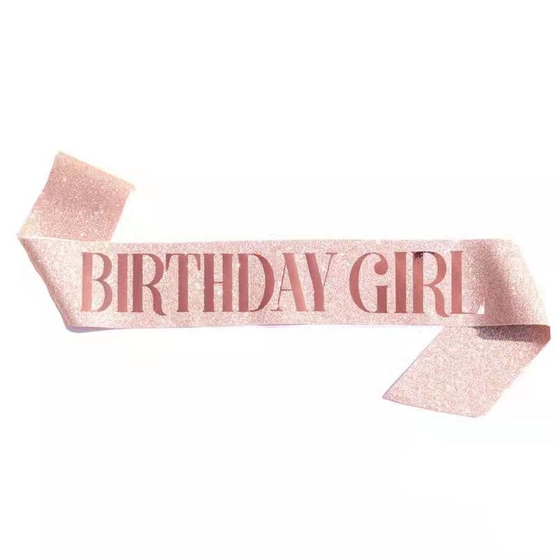 BIRTHDAY GIRL Queen Love Birthday Crown Ceremony Belt Ribbon Shoulder Strap Party