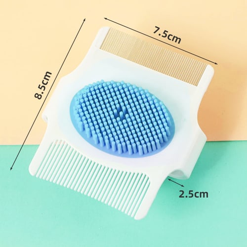Cradle Cap Brush and Comb, Cradle Cap Brush Safe Baby's Scalp Brush with Soft Rubber Bristles, Help Gently Massage Care Scalp