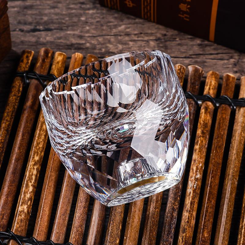 Faceted Water Drop Cup Creative Crystal Glass Gold Foil Baijiu Cup Spirits Cup Generation Moutai Cup Source