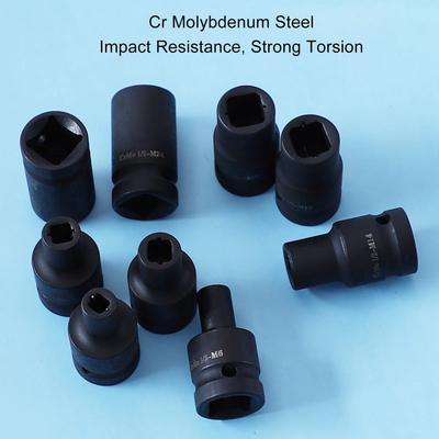 9 Peças Soquetes para Tarraxa Aço Cr-Molibdênio Encaixe Quadrado de 1/2 Polegada Conjunto para Chave de Torque Elétrica, Pneumática e Manual