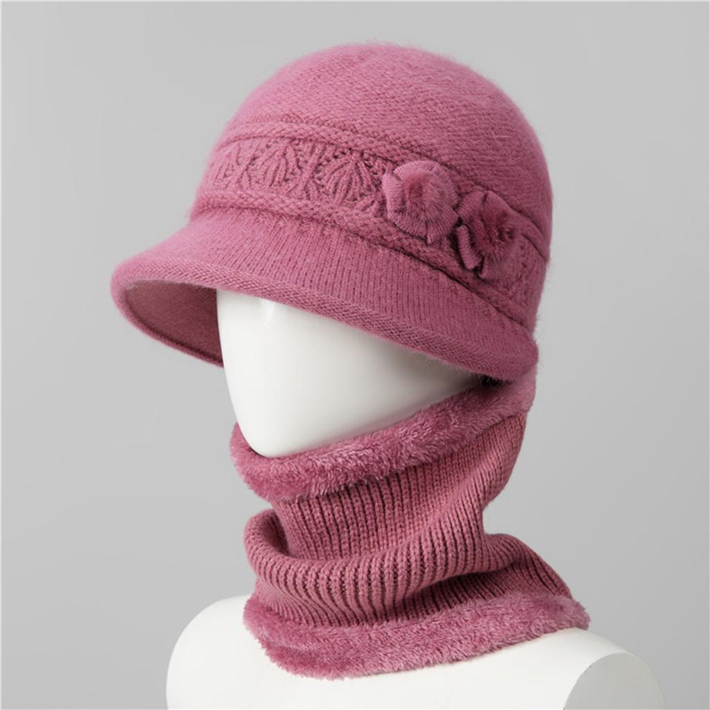 Warme gestrickte Wollmütze, Schal-Mütze, Warme vielseitige Mütze