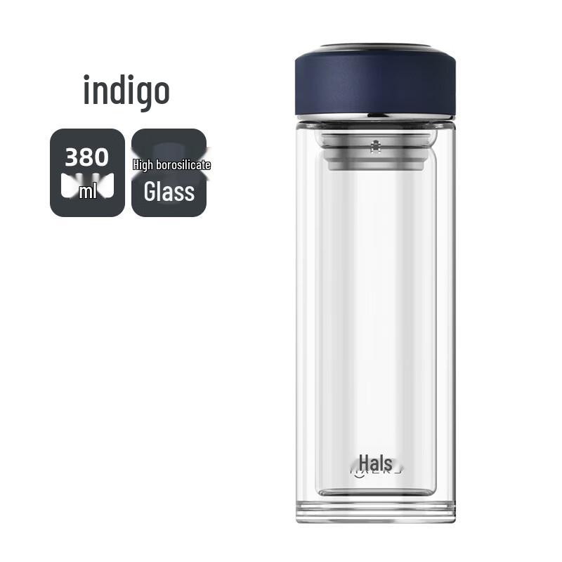 HAERS Double-Layer Borosilicate Glass Tea Infuser Bottle