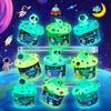Galaxy Glow-in-The-Dark Slime Set 9er Pack - Weltraumschleim mit Astronauten-, Alien- & UFO-Anhängern, DIY-Schleim-Set Sensorische Spielzeuge, Schleim-Partygeschenke für Kinder