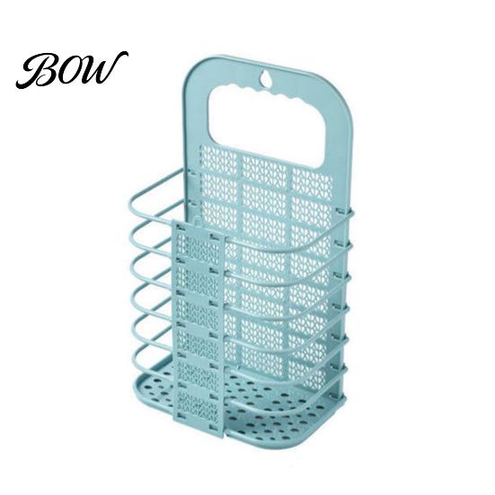 No Drill Wall Organizer Foldable Laundry Basket, Breathable Hollow Design, Mounted Narrow Space Saving Organizer, for Bathroom Dormitory And