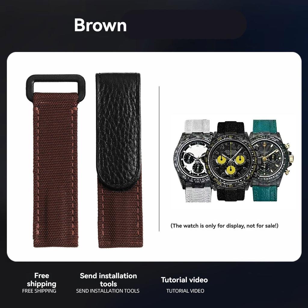 20mm Universal Nylon Watch Band For Tudor/Omega/Rolex/IWC/Tissot Daytona SUBMARINER Strap Cowhide bottom Wristband Accessories