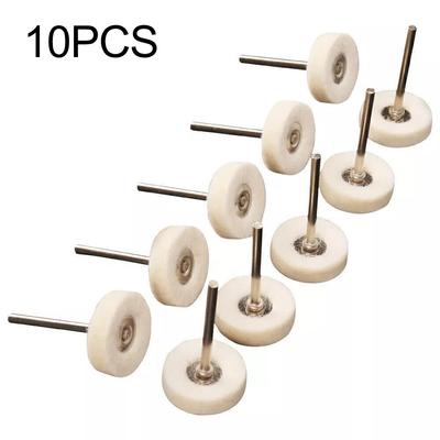 10pcs 25mm Wool Felt Polishing Wheels with Buffer Pad for Electric Grinder, Mini Polishing Kit for Metal, Rust, Oxide Removal