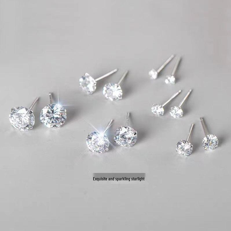 925 Sterling Silber Zirkon Vielseitige Steckerohrringe