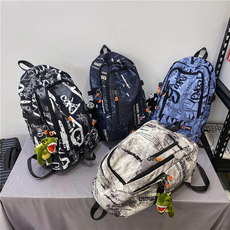 Zaino scolastico coreano graffiti zaino scolastico nuovo Harajuku alla moda zaino casual grande capacità multi-scomparto zaino di qualità premium