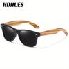 HdHues Unisex bambusové polarizované venkovní dřevěné vintage sluneční brýle, UV400